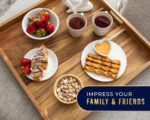 Comfify Extra Large (22") Square Premium Acacia Wood Ottoman Tray with Handles -... - Image 3