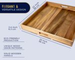 Comfify Extra Large (22") Square Premium Acacia Wood Ottoman Tray with Handles -... - Image 4