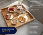 Comfify Extra Large (22") Square Premium Acacia Wood Ottoman Tray with Handles -... - Image 5