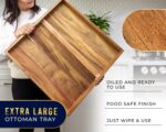 Comfify Extra Large (22") Square Premium Acacia Wood Ottoman Tray with Handles -... - Image 6