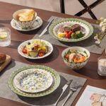 18-Piece Dinnerware Set for 6, Porcelain Plates and Bowls Sets, Polish Jasmine F... - Image 6