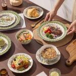 18-Piece Dinnerware Set for 6, Porcelain Plates and Bowls Sets, Polish Jasmine F... - Image 8