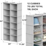 Simple Houseware 6 Shelf Double-Wide Hanging Closet Organizer, 12 Large Shelves ... - Image 4