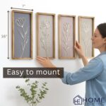 Product Elevations 3D Bathroom Art Set of 4 – Wooden Framed Wall Art for Living ... - Image 3