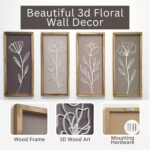 Product Elevations 3D Bathroom Art Set of 4 – Wooden Framed Wall Art for Living ... - Image 4