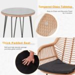 Tappio 3 Piece Outdoor Wicker Furniture Patio Bistro Set, Balcony Furniture Ratt... - Image 6