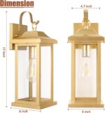 17 Inch Large Gold Outdoor Sconces Wall Lighting 2-Pack, Exterior Light Fixtures... - Image 6