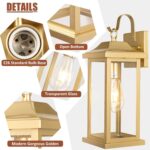 17 Inch Large Gold Outdoor Sconces Wall Lighting 2-Pack, Exterior Light Fixtures... - Image 7