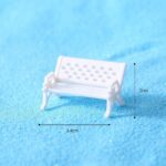 Miniature Park Bench Set, 2 Pcs White, Mini Garden Ornaments, Park Street Seats ... - Image 6