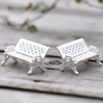 Miniature Park Bench Set, 2 Pcs White, Mini Garden Ornaments, Park Street Seats ... - Image 7