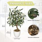 Briful Olive Trees Artificial Indoor 18 Inch Fake Olive Tree White Pot Faux Oliv... - Image 3