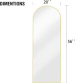 OGCAU Floor Mirror Full Length, 56"x20" Arched-Top Full Body Mirror, Hanging or ... - Image 7