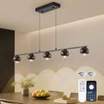 ORANOOR Modern LED Pendant Lights, Dimmable 47in Linear Globe LED Chandelier Lig... - Image 3