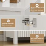 Lulive White Fluted Storage Cabinet with Drawers Buffet Sideboard Cabinet with A... - Image 5