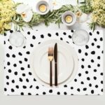Abstract Black Dots Placemats Set of 4, Placemats for Dining Table,Heat Resistan... - Image 4