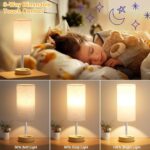 Dicoool Touch Bedside Table Lamp with USB - 3 Way Dimmable Wood Lamp for Bedroom... - Image 4