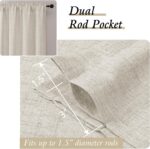 Aiyufeng Natural Curtains for Bedroom 63 Inch Length 2 Panel Set, Light Filterin... - Image 3