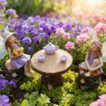 DONABELA Fairy Garden Kit Figurine Set Supplies 2 Fairies Table 2 Chairs Teapot ... - Image 7