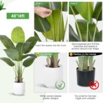 Artificial Bird of Paradise Plant 4Ft Tall Fake Tropical Palm Tree Large Fake Pl... - Image 8