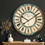 24 Inch Vintage Wall Clock, Roman Numerals Style, Battery Operated, Non-Ticking,... - Image 9