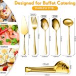 Patelai Serving Utensils Set Include Stainless Steel Large Spoons Slotted Spoons... - Image 3