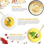 Patelai Serving Utensils Set Include Stainless Steel Large Spoons Slotted Spoons... - Image 5
