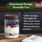 Decorative Borosilicate Glass Jar with Screw Top Airtight Wooden Lid, 28 oz/850m... - Image 3