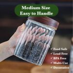 Decorative Borosilicate Glass Jar with Screw Top Airtight Wooden Lid, 28 oz/850m... - Image 6