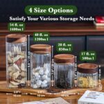 Decorative Borosilicate Glass Jar with Screw Top Airtight Wooden Lid, 28 oz/850m... - Image 8