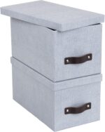 Bigso Box of Sweden Silvia Organizational Storage Box with Leather Handle for Sh... - Image 3