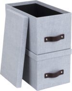 Bigso Box of Sweden Silvia Organizational Storage Box with Leather Handle for Sh... - Image 4