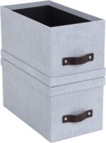 Bigso Box of Sweden Silvia Organizational Storage Box with Leather Handle for Sh... - Image 5