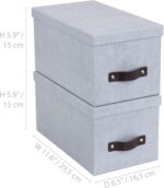 Bigso Box of Sweden Silvia Organizational Storage Box with Leather Handle for Sh... - Image 6