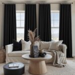 102 Inch Curtains Black Out Linen Blackout Curtains for Bedroom Aesthetic 2 Pane... - Image 3