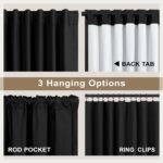 102 Inch Curtains Black Out Linen Blackout Curtains for Bedroom Aesthetic 2 Pane... - Image 6
