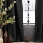 102 Inch Curtains Black Out Linen Blackout Curtains for Bedroom Aesthetic 2 Pane... - Image 7