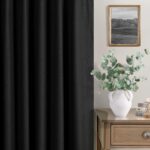 102 Inch Curtains Black Out Linen Blackout Curtains for Bedroom Aesthetic 2 Pane... - Image 8