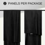 102 Inch Curtains Black Out Linen Blackout Curtains for Bedroom Aesthetic 2 Pane... - Image 9