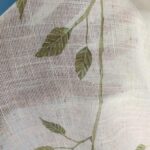 Rustic Semi Sheer Curtain Linen Luxury Window Drapes Birds Leafs Pattern Light F... - Image 6