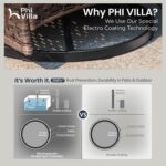 PHI VILLA Patio Furniture Set, 6 Pieces Wicker Outdoor Conversation Set with 2 H... - Image 7