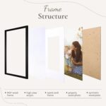 SYNTRIFIC 11x14 Black Picture Frames Set of 6, Photo Frame 8x10 with Mat or 11x1... - Image 4