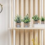 Yoratee Small Artificial Plants Set of 4 Fake Potted Plant with Iron Pot Mini Gr... - Image 7