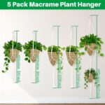 RAINFLOW Macrame Plant Hanger - 5 PCS Hanging Planters for Indoor Plants Outdoor... - Image 3