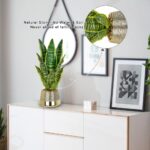 Oairse Artificial Potted Plant, Fake Snake Plant in Gold Pot 16.9 inch Faux Sans... - Image 5