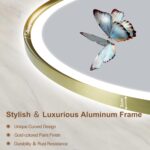 S'bagno 24'' Round Gold LED Mirror for Bathroom with Frontlit & Backlit, LED Van... - Image 3