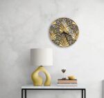 Gold Geometric Wall Clock, Modern Abstract Home Decor, Luxury Tempered Glass Sil... - Image 5