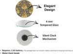 Gold Geometric Wall Clock, Modern Abstract Home Decor, Luxury Tempered Glass Sil... - Image 6