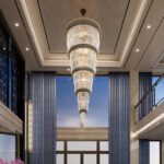 Extra Large Staircase Chandeliers 9-Tier Black and Gold Chandelier Luxury Long C... - Image 3