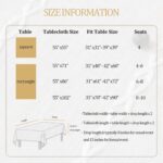 Linen Rectangle Table Cloth Neutral Textured Rustic Tablecloth, Wrinkle Free Was... - Image 7