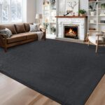 Large Area Rugs for Bedroom Living Room - 4x6 Feet Ultra Soft Dark Grey Rug Thic... - Image 5